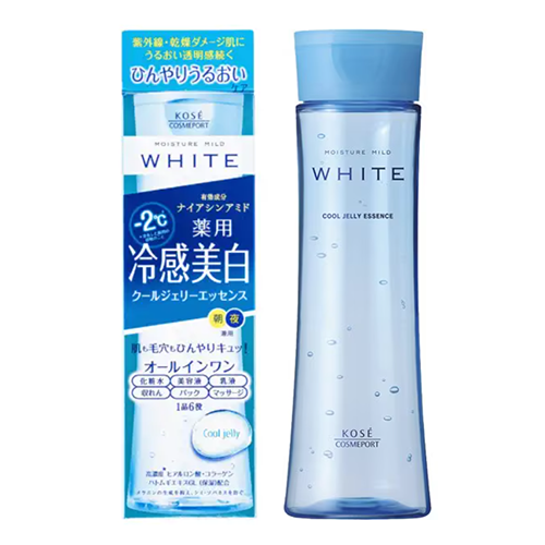 코세 KOSE 모이스처 마일드 화이트 쿨 젤리 에센스 200mL [의약부외품 / 미백 올인원 젤]