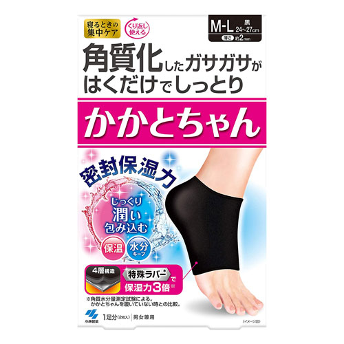 고바야시제약 카카토쨩  발뒤꿈치 보습 수면용 발뒤꿈치 양말 S-M / M-L사이즈 중 선택 1켤레(2매입)