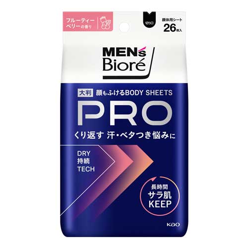 맨즈 비오레 얼굴까지 닦는 바디시트 PRO 프루티베리향 26매